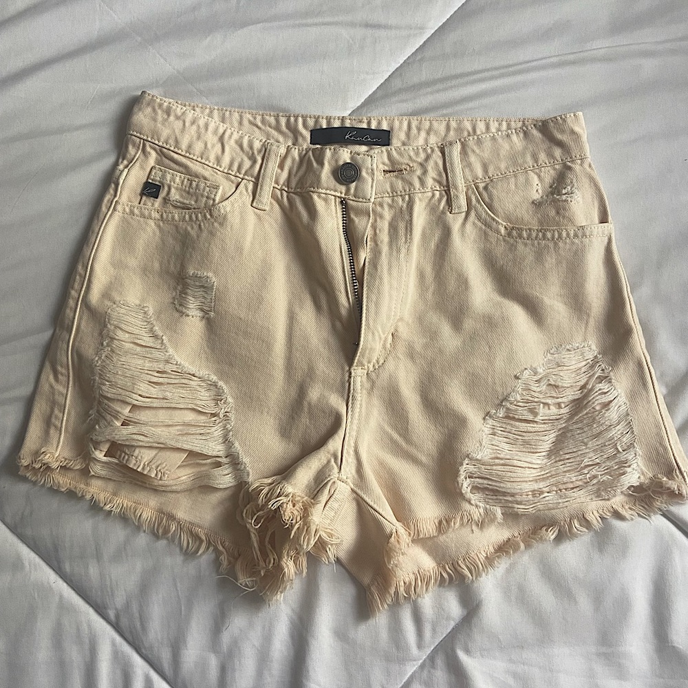 Cream KanCan Jean Shorts Size Small